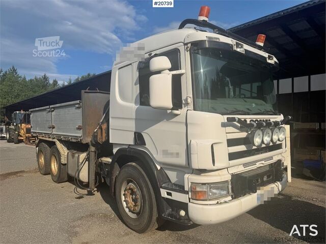 Автомобил с кран Scania P124 6x2 Tipper and Crane Truck w/ HIAB 112 – 3 Cr