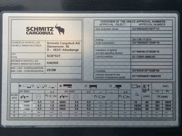 Atvērta puspiekabe ar tentu SCHMITZ CARGOBULL SCS 24/L 13.62 Mega / Palettenkasten