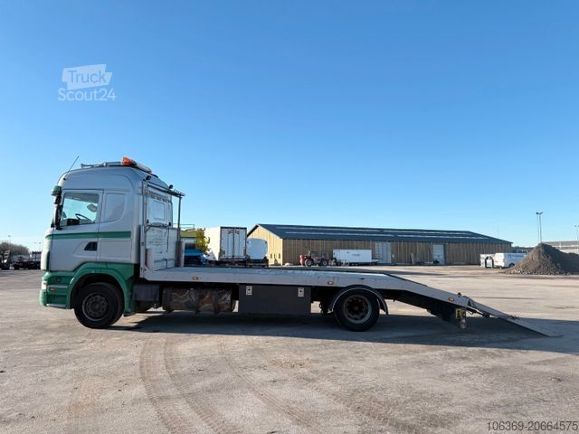 Automašīnu pārvadātājs SCANIA R380 4x2 Autotransport with hydraulic ramp