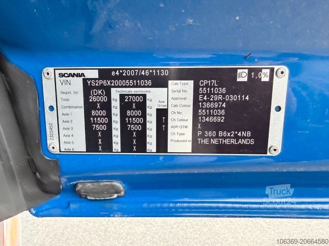 Vakuuma autocisterna SCANIA P360 6x2*4 Hvidtved Larsen Flexline 310