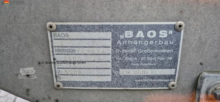 Autotransporter Anhänger  BAOS Plateauanhänger Anhänger Tandem, Baumaschinen und Fahrzeuge