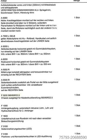 Kippanhänger Kröger 18to mit Kunststoffbordwand Interne Nr. 40742