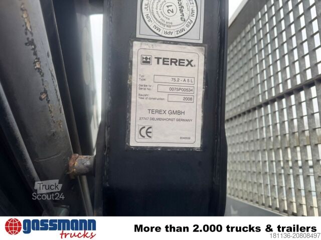 Camion cu platformă Mercedes-Benz Axor 1833 LL/NR , Atlas Terex Kran 75.2 - A5 L,