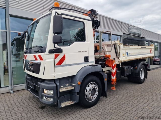 Tre-sidet tipbil MAN TGM 18.290 Kipper/Kran/Funk/5+6 Kreis + Greifer