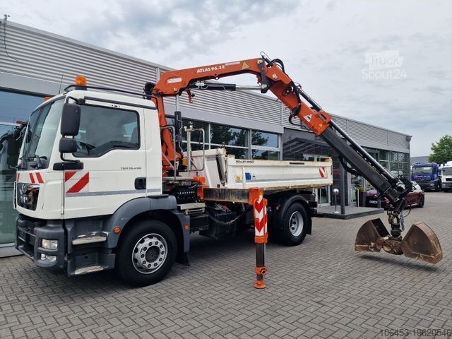 Tre-sidet tipbil MAN TGM 18.290 Kipper/Kran/Funk/5+6 Kreis + Greifer