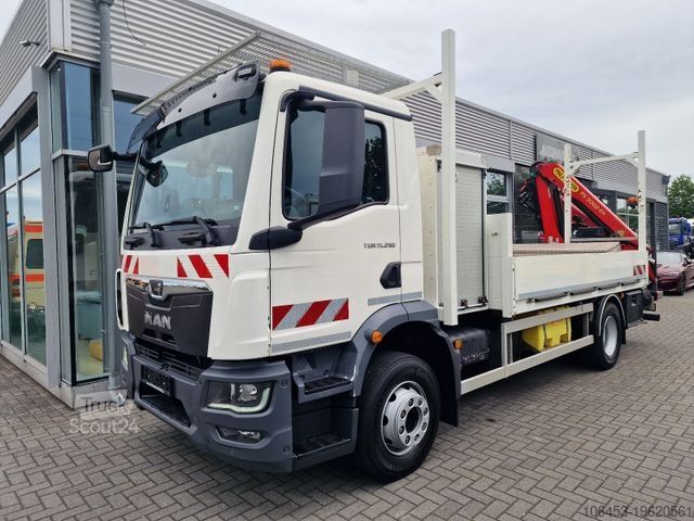 Jeřáb na nákladním automobilu MAN TGM 15.290 Pritsche/Kran/Funk/Langgutauf./12TKM