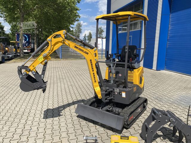 Mini-excavator cu pachet mic de accesorii Berger Kraus BK1000JSR mit Schwenkarm *HERBSTAKTION*