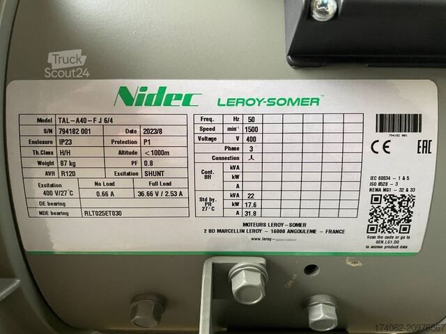 Agregat Leroy Somer TAL-A40-FJ 6/4 - 22 kVA alternator - DPX-25093