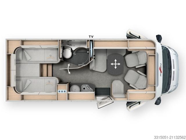 Halvintegrert bobil MALIBU T 430 KB LE comfort Solar+ACC+TV+LED+Wechselrich