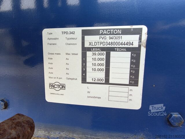 Open semitrailer Pacton TPD