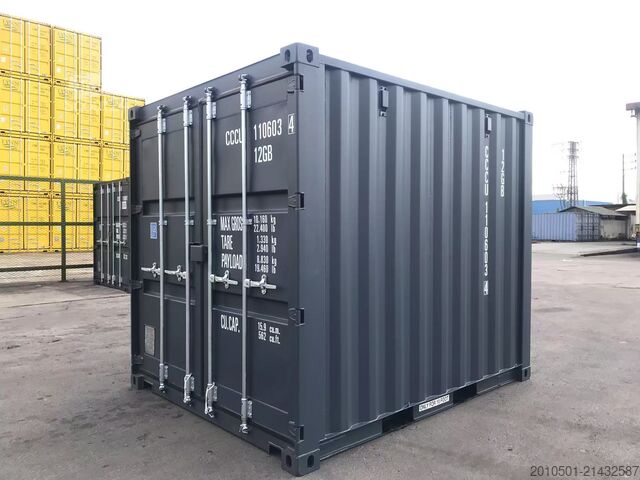 Contentor de transporte 10 Fuß Seecontainer / one Way Lagercontainer / Anthrazit / Lichtgrau