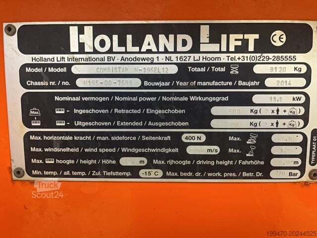 Table élévatrice à ciseaux Holland-Lift N195-12EL Combistar (19.5 m)
