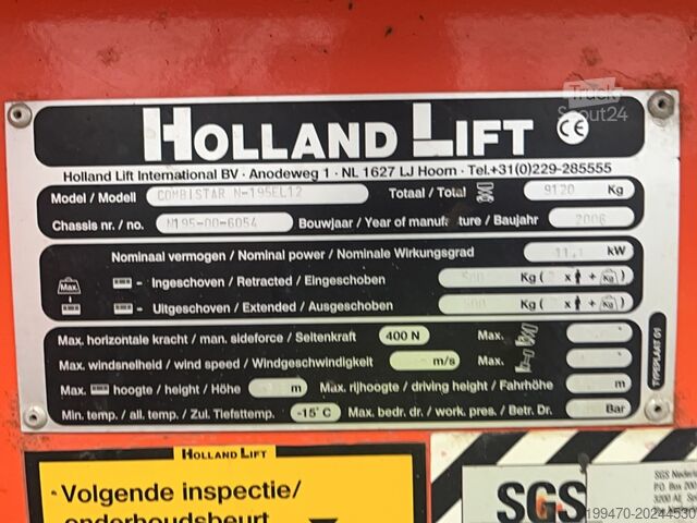 Nůžkový zvedací stůl Holland-Lift N195-12EL Combistar (19.5 m)