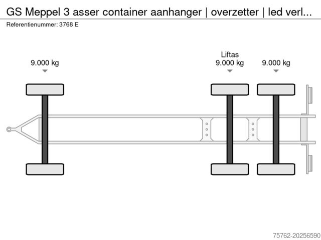 Containertransport GS Meppel 3 asser container aanhanger  | overzetter | led...