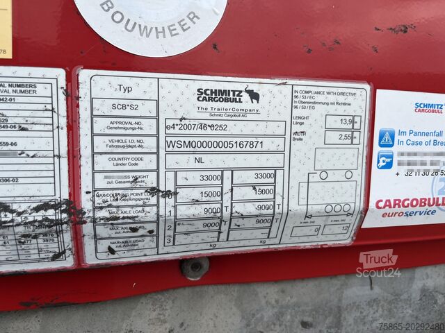 Koffer Schmitz Cargobull SCB S2 / Box Trailer / 2 axle / Loadlift / APK ...