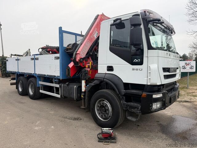 Open body Iveco TRAKKER 360 6x4 PRITSCHE + KRAN FASSI F235AXP.2...