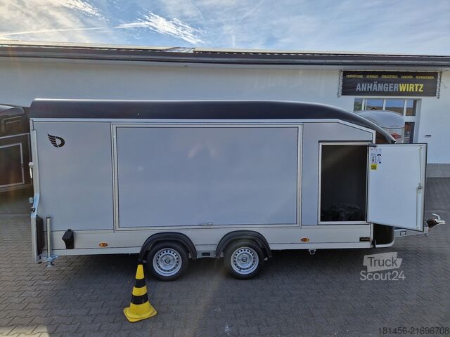 Kofferanhänger Debon Roadster 1000 enclosed Car Transport Trailer 3500kg 100km/h Pullman Soft Fahrwerk