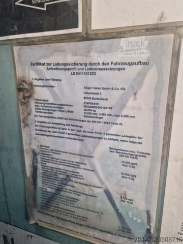 Auflieger mit Pritsche & Plane KÖGEL 3 Achs Megaliner Hubdach LASI Edscha TÜV 06/2026