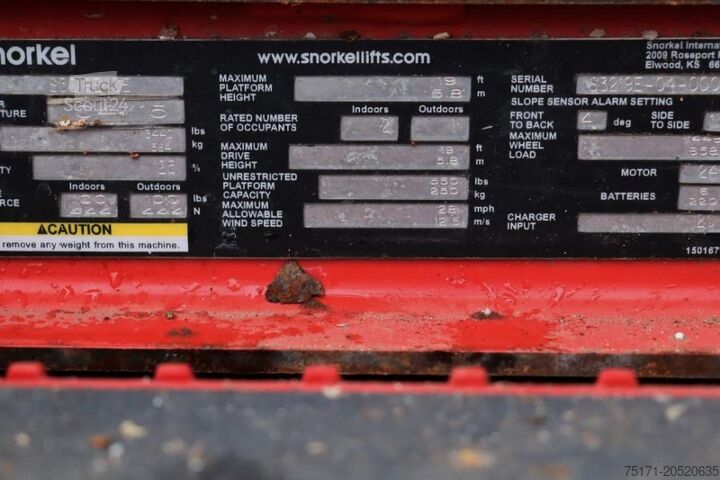 Pont élévateur à ciseaux Snorkel SJ3219E Valid inspection, *Guarantee! Electric, 7,