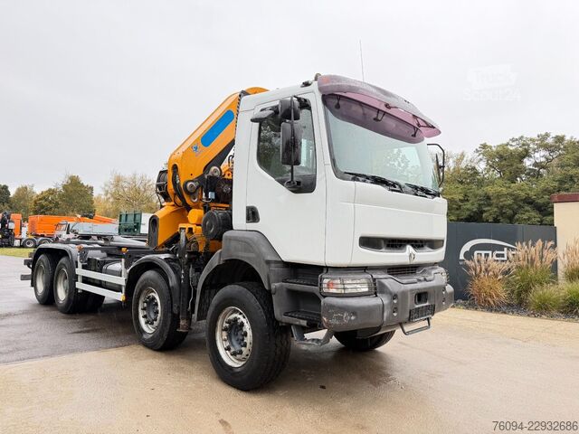 Ανατρεπόμενο φορτηγό RENAULT Kerax 8x4 Abrollkipper KRAN 27m WINDE FUNK