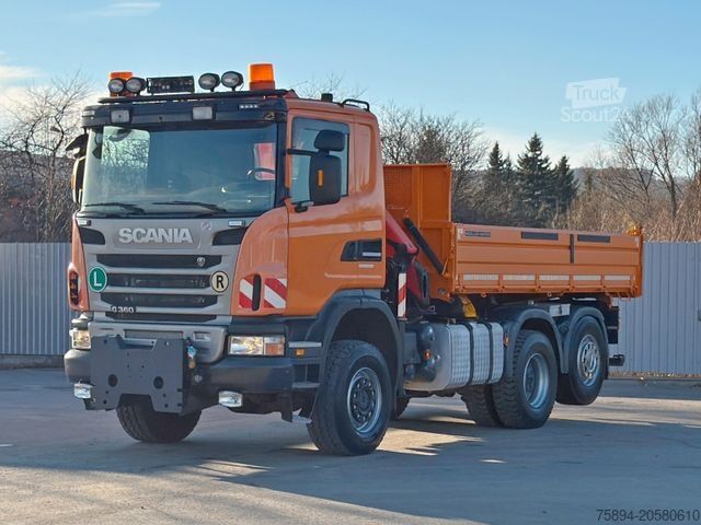 Macara montată pe camion SCANIA G 360 * KIPPER 4,60m * PALFINGER PK 11002/ 4x4