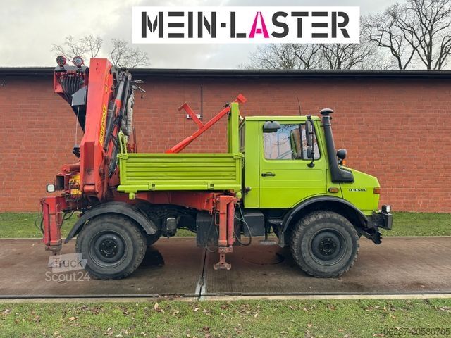 Tovorna dvigalka na tovornjaku UNIMOG U 1650 PK 10500 Kran 15 m max. 3,9 t Seilwinde