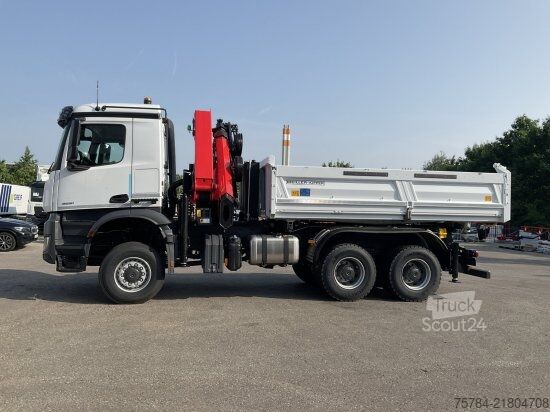 شاحنة قلابة ثلاثية الجوانب MERCEDES-BENZ AROCS 3351 AK 6X6  3-S-KIPPER BORDMATIK,  PALFINGERKRAN, NEU, MIETKAUF MGL