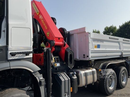 شاحنة قلابة ثلاثية الجوانب MERCEDES-BENZ AROCS 3351 AK 6X6  3-S-KIPPER BORDMATIK,  PALFINGERKRAN, NEU, MIETKAUF MGL