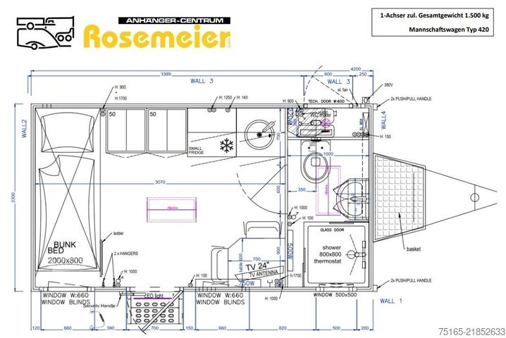 Mannschaftswagen Rosemeier EW TA-NO Mannschaftswagen 420 Mannschaftswagen