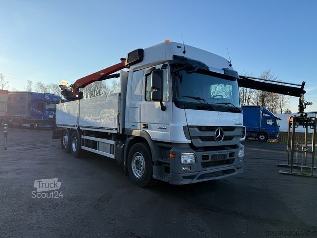 Kravas automašīnai uzstādīts celtnis MERCEDES-BENZ Actros 2544 6x2*Lift-Lenk*AHK*Palfinger PK21001L