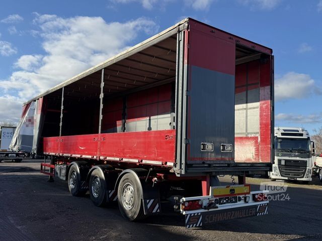 Atvērta puspiekabe ar tentu SCHWARZMÜLLER Bordwänd*Rungen*2xLenk*Lift*Rostfrei*ausziehbar