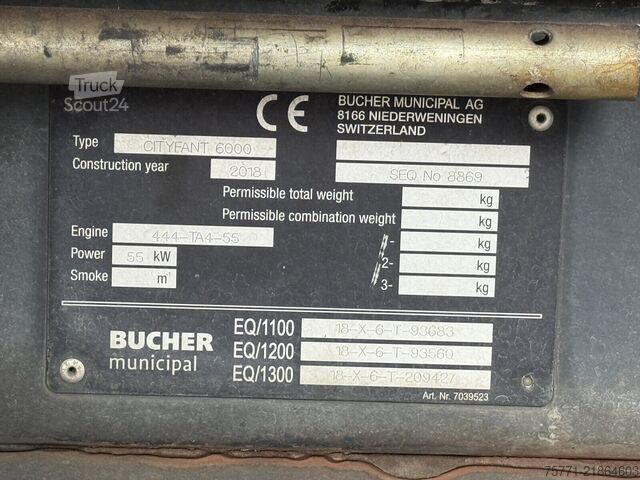Zamiatarka Mercedes-Benz ATEGO 1323 4x3 EURO6 ZAMIATARKA BUCHER CITYFANT...
