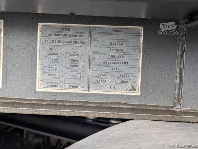 Напівпричіп-самоскид STAS HardoX Stahl 86 m³, Liftachse, ALCOA, Unfaller