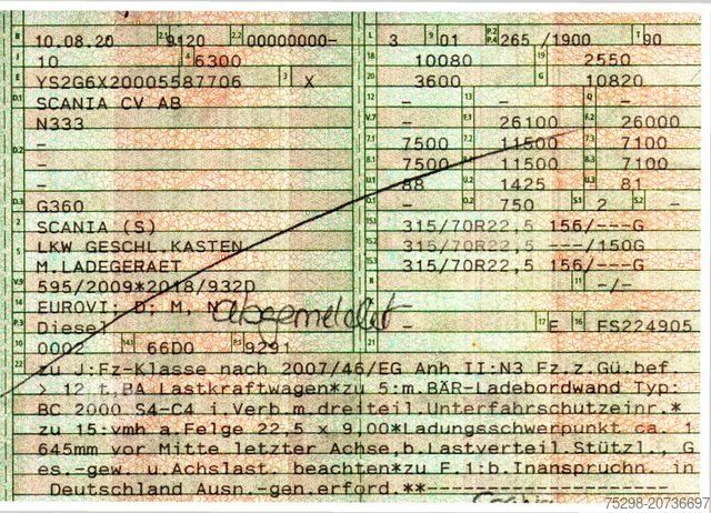 LKW mit Kofferaufbau SCANIA G360 B6x2*4NB / Ladebordwand / 6D