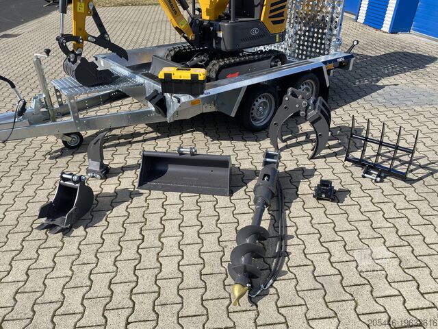 Minirypadlo s nízkozdvižným nakladačem + balíček příslušenství Berger Kraus BK1250JSR mit Kubota Motor