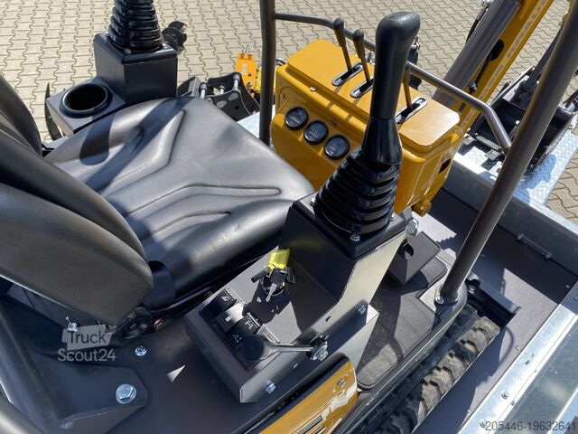 Miniescavatore con caricatore basso + pacchetto accessori Berger Kraus BK1250JSR mit Kubota Motor