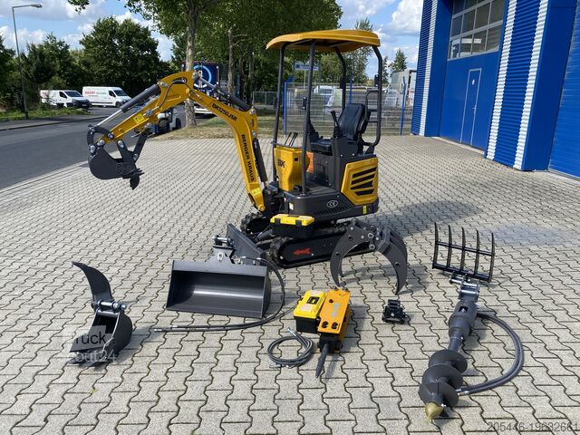 Miniescavatore con ampio pacchetto di accessori Berger Kraus BK1250JSR mit Kubota Motor