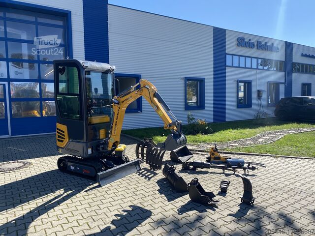 Minigravemaskine med stor tilbehørspakke Berger Kraus BK1250KSR mit Kabine und Schwenkarm