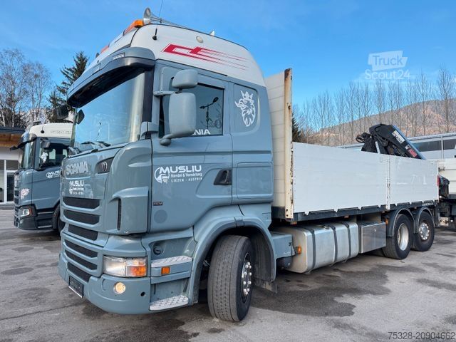 Autocarro con cassone fisso SCANIA R420 6X2 Lift/gelenkt Pritsche Kran Hiab 211-5