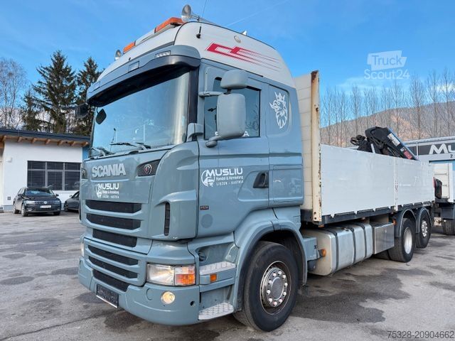 Autocarro con cassone fisso SCANIA R420 6X2 Lift/gelenkt Pritsche Kran Hiab 211-5