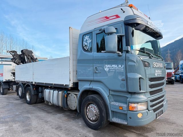 Autocarro con cassone fisso SCANIA R420 6X2 Lift/gelenkt Pritsche Kran Hiab 211-5