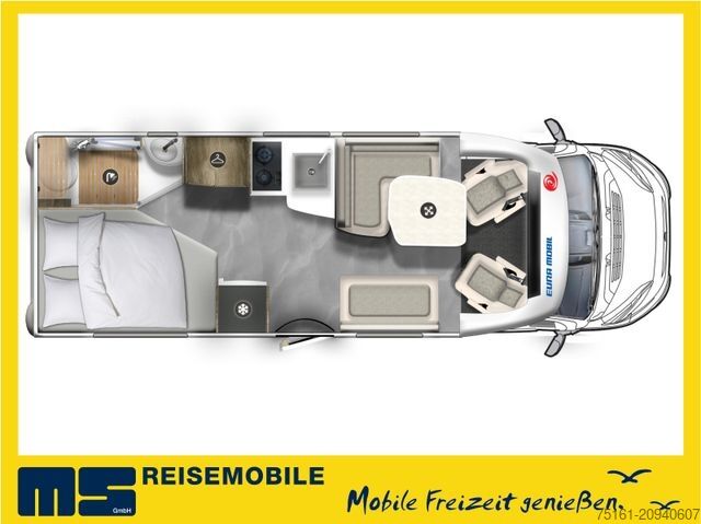Caravana semiintegrada EURAMOBIL PROFILA T 675 SB/MODELL 2025-140PS-SEITENBETT