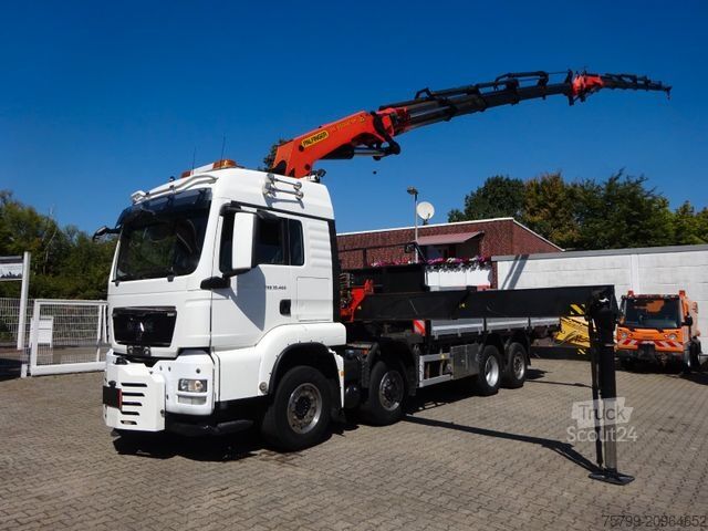 Jeřáb na nákladním automobilu MAN 35.480 HYDRO TGS Pritsche + PK 65002 Kran 8x2-4