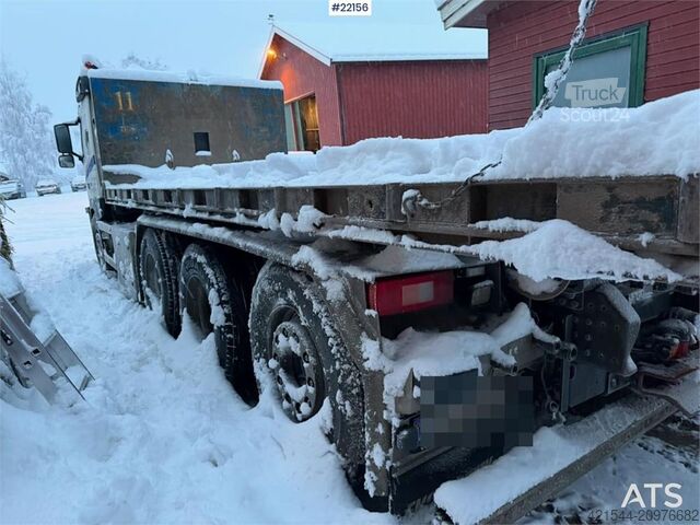 System med krogarm Volvo FM500 snow plough equipped tridem hook truck