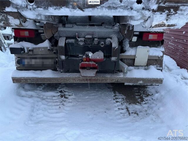System med krogarm Volvo FM500 snow plough equipped tridem hook truck