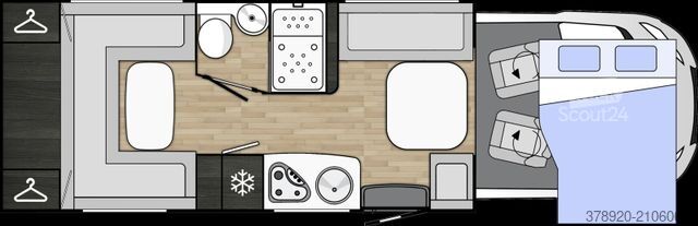 Half-integraal camper BENIMAR Mileo M282 NEUHEIT / RUNDSITZGRUPPE HECK