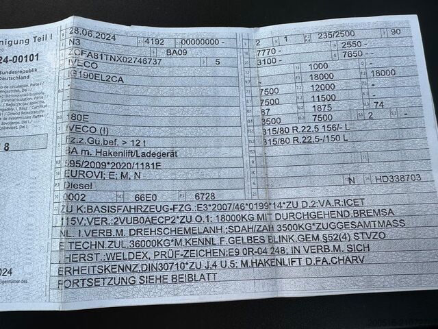 Abrollkipper Iveco Eurocargo ML180E320