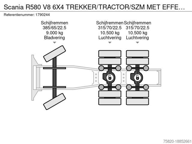 Štandard-SZM Scania R580 V8 6X4 TREKKER/TRACTOR/SZM MET EFFER 315/6...