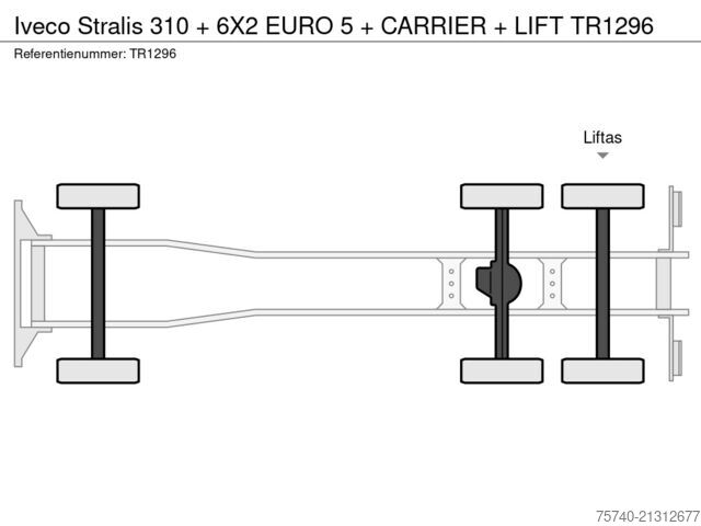 Chladírenská/mrazírenská přeprava Iveco Stralis 310 + 6X2 EURO 5 + CARRIER  + LIFT