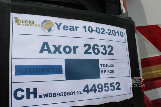 Грузоподъемная платформа Mercedes-Benz Axor 2633 + 6x2 + euro 5 + manual
